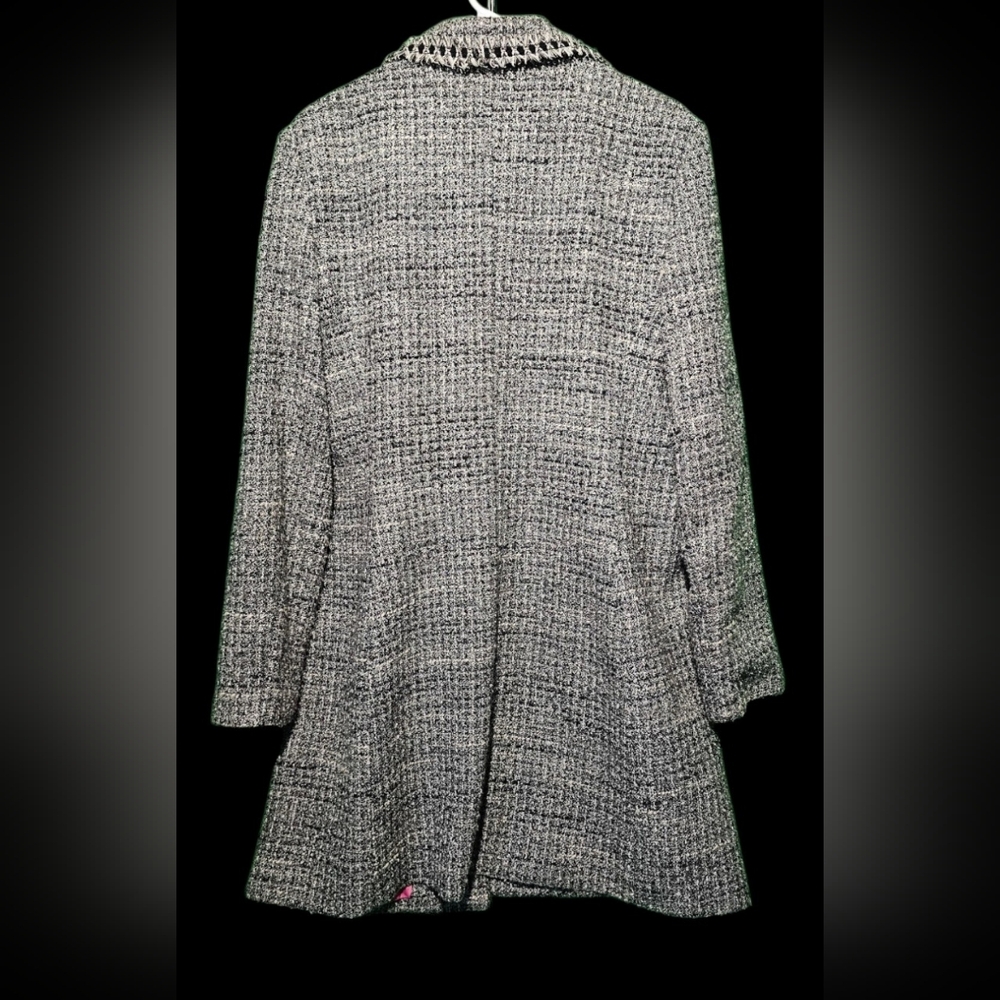 Vintage Designs By Seymour Elegant Gray Tweed Women's Coat Size 16 PTP 23 - Picture 2 of 4